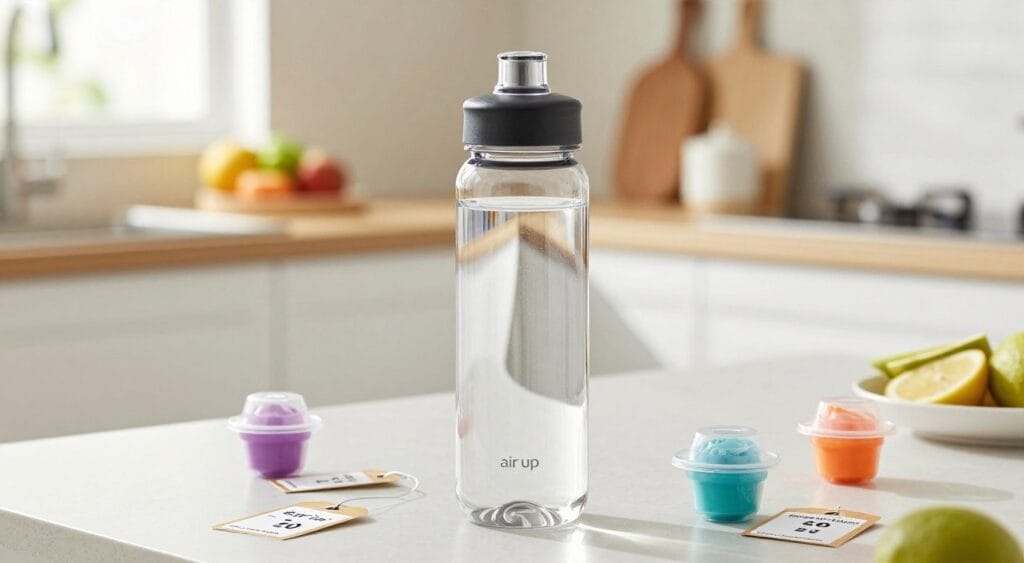 Air up transparent water bottle